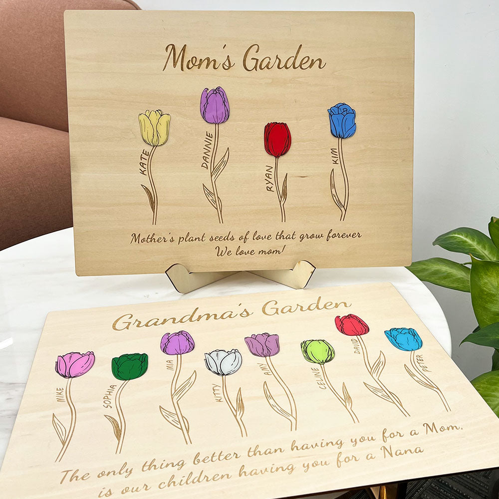 Personalised Wooden Tulip Decoration