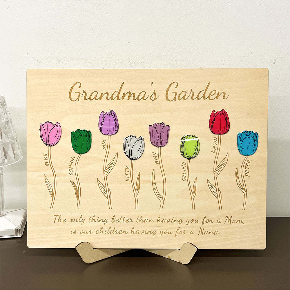 Personalised Wooden Tulip Decoration