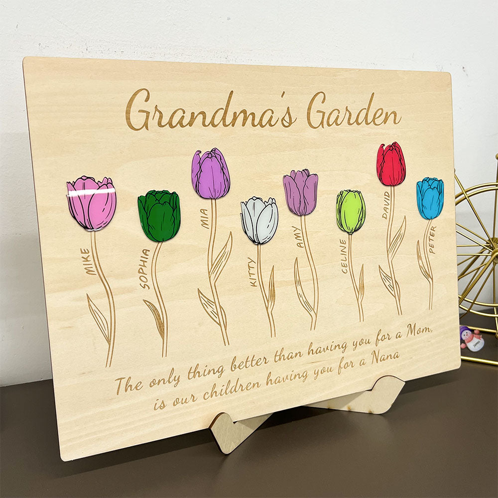 Personalised Wooden Tulip Decoration