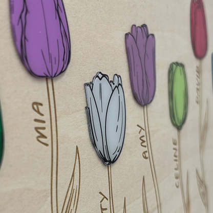 Personalised Wooden Tulip Decoration