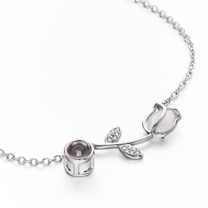 Tulip Photo Projection Bracelet Personalized Picture Flower Bracelet