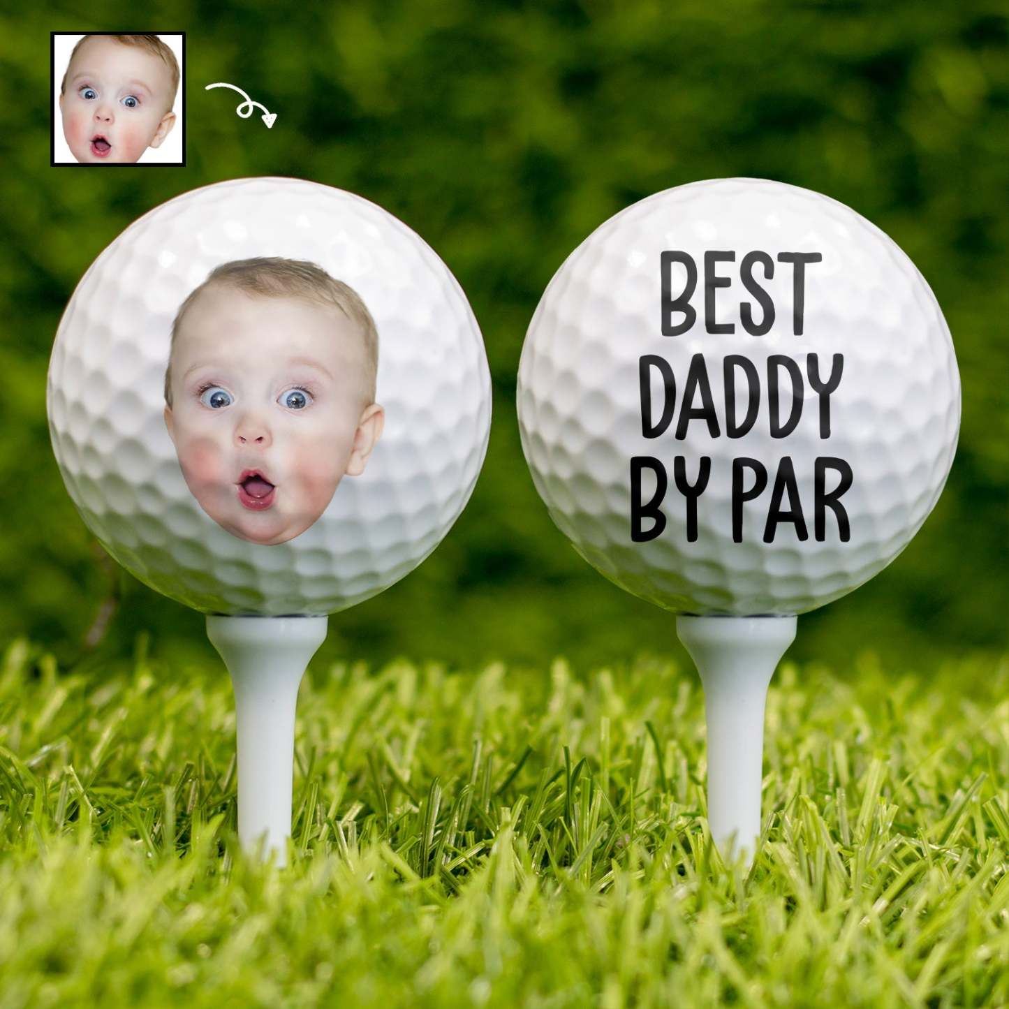 Custom Photo Best Daddy By Par - Gift For Dad, Father, Grandpa, Golfer