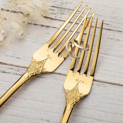 Personalized Wedding Forks - Wedding Anniversary Gift, Engagement Gift