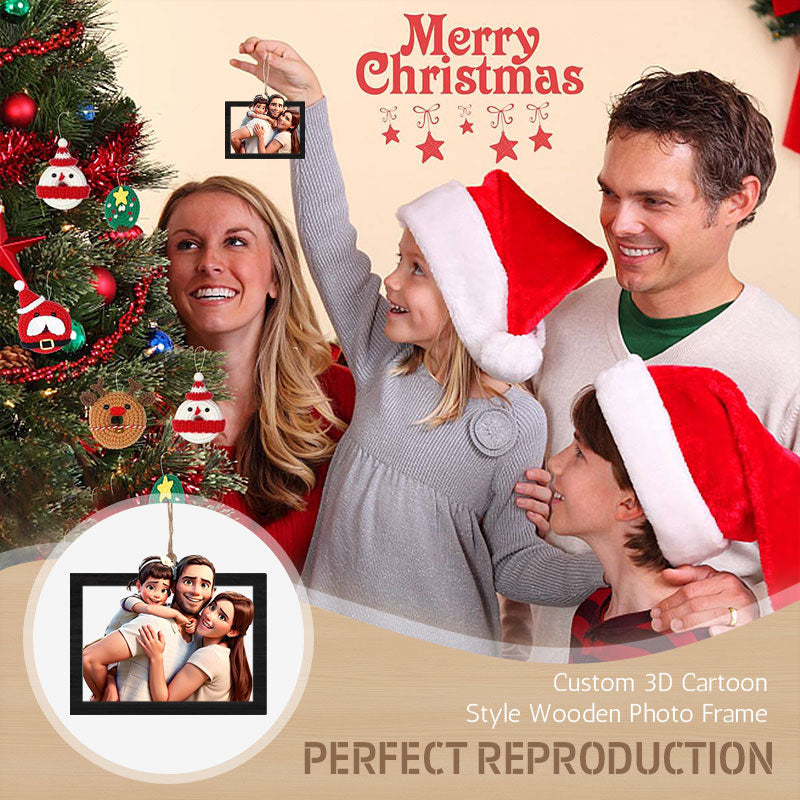 Personalized 3D Cartoon Style Photo Wooden Pendant