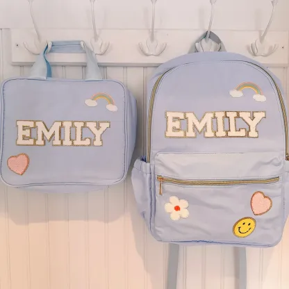 Gift for Kids Personalized Kids Back to School Backpack with Patches