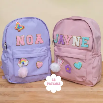 Gift for Kids Personalized Kids Back to School Backpack with Patches