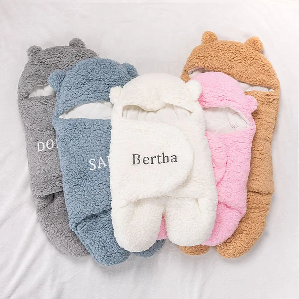 Personalized Bunny Baby Swaddle – Warm, Comfortable, and Easy to Use