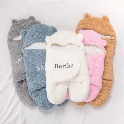 Personalized Bunny Baby Swaddle – Warm, Comfortable, and Easy to Use