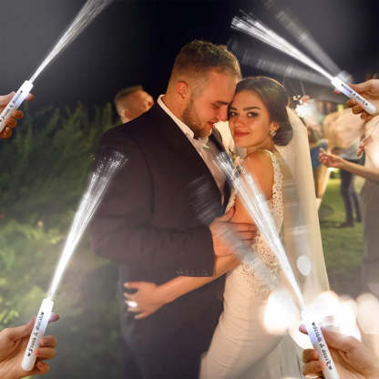 Personalized Light Up Fiber Optic Wands, LED White Glow Sticks Set of 12, Wedding Party Favors, Birthday/Wedding Gifts