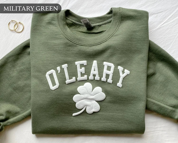Personalized Name St Patrick's Day Four Leaf Clover Sweatshirt
