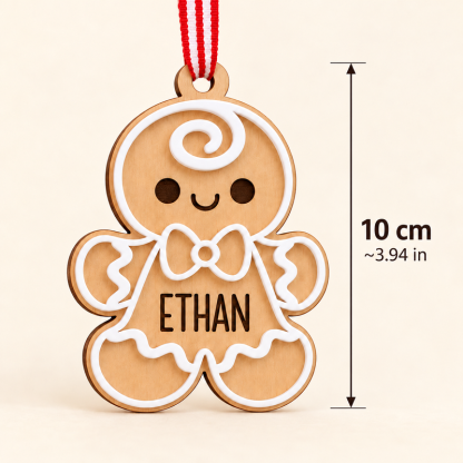 Gingerbread wooden ornament height 10 cm, approximately 3.94 inches