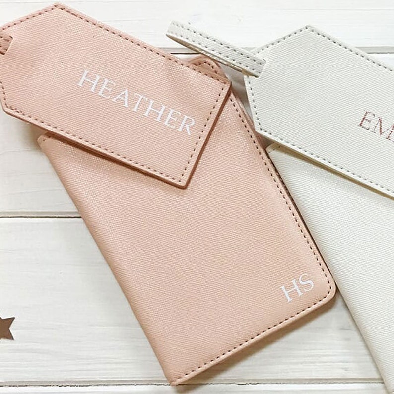 Personalised Passport Holder and Luggage Tag Travel Set