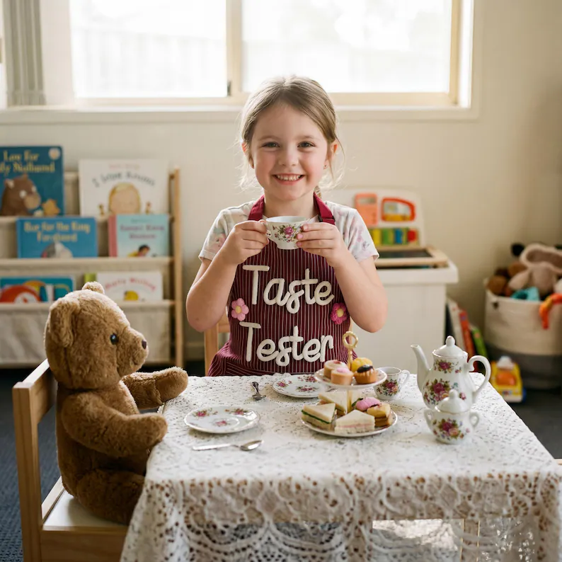 Personalized Parent & Child Aprons – Custom Raised Name Matching Baking Set for Parent & Child