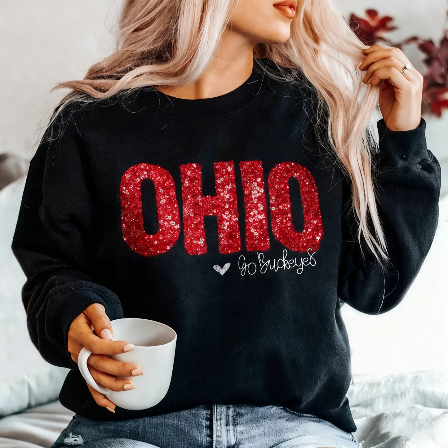 Personalized Sequin Applique gameday sweatshirt