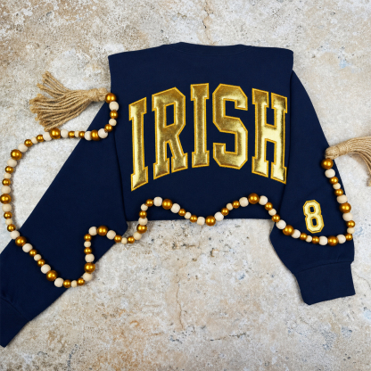 Custom Metallic Puff Team Name Sweatshirt, Personalized Game Day Crewneck