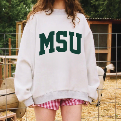 MSU/Go Green Game Day Mock Neck Reversible Sweatshirt