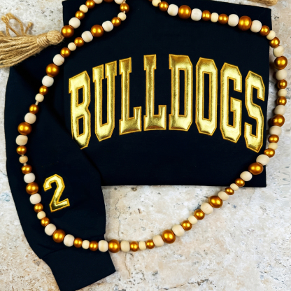 Custom Metallic Puff Team Name Sweatshirt, Personalized Game Day Crewneck