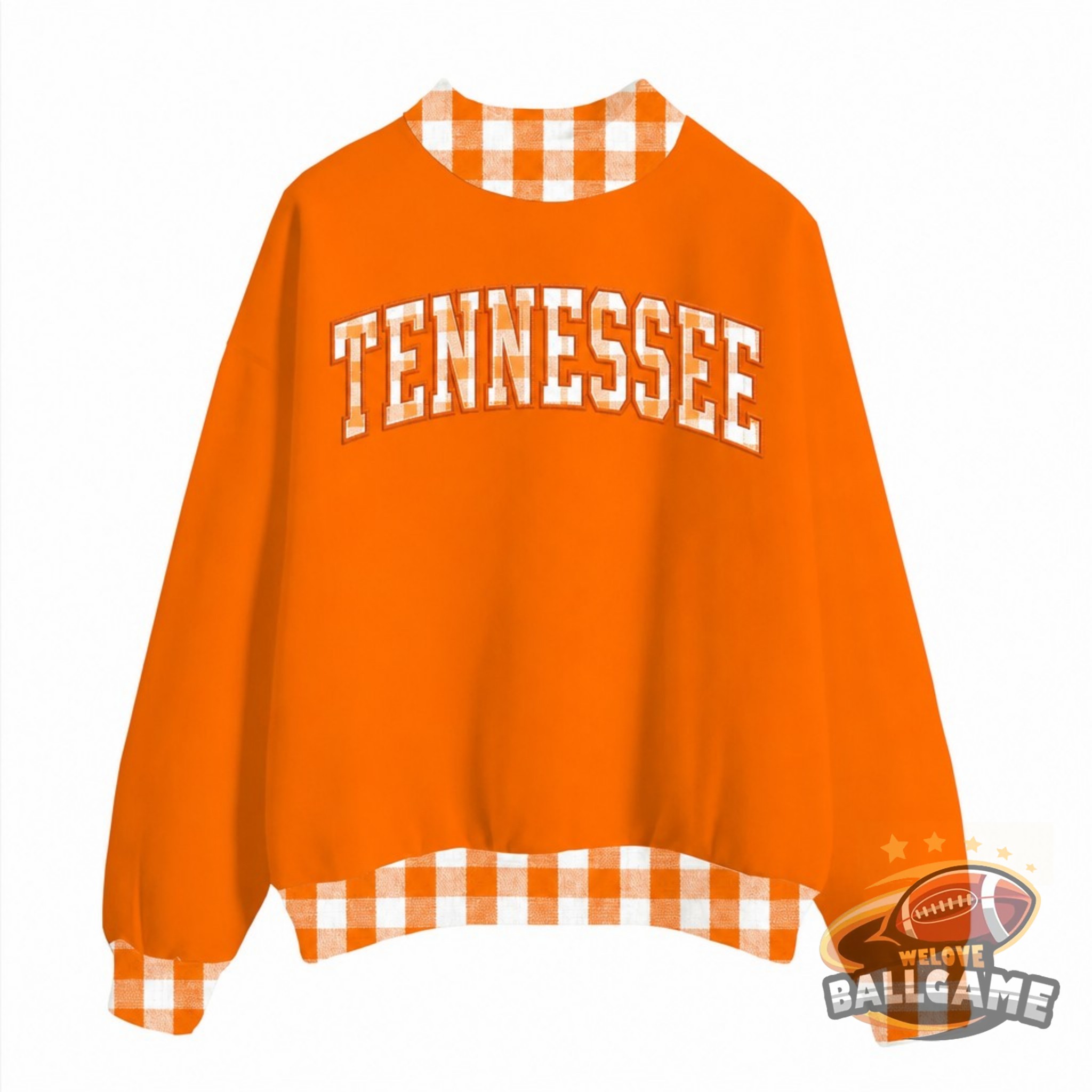 Custom Tennessee Patchwork Fabric College Team Embroidered Mockneck
