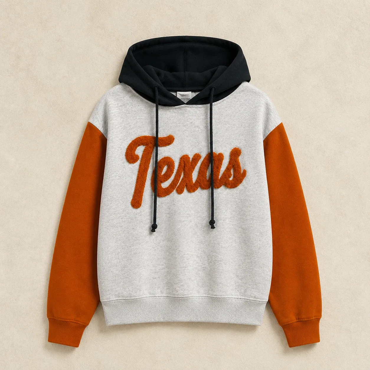 Custom Two Tone Color Block Chenille Letter Embroidered Hoodie - Personalized Gifts for Sports Lovers