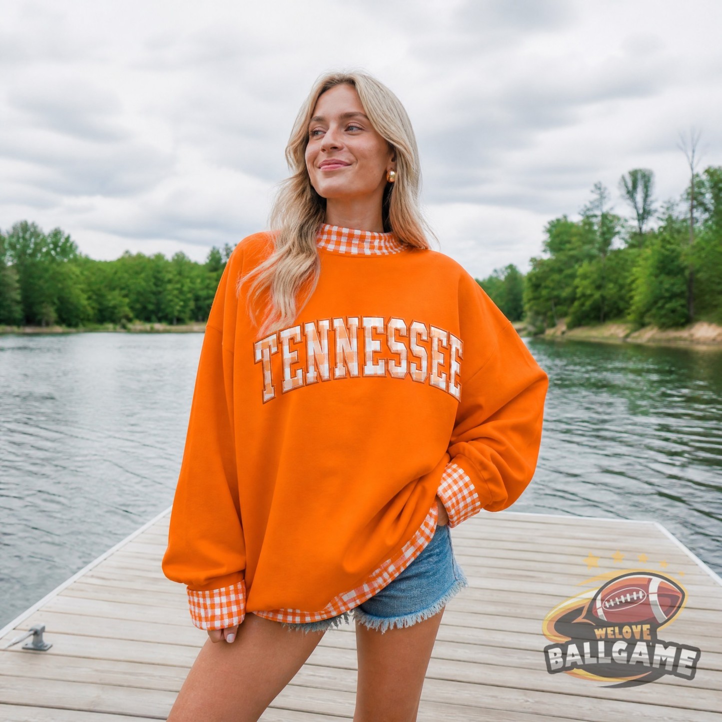 Custom Tennessee Patchwork Fabric College Team Embroidered Mockneck