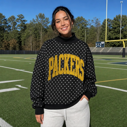 Custom Embroidered Team Name Polka Dot Mockneck