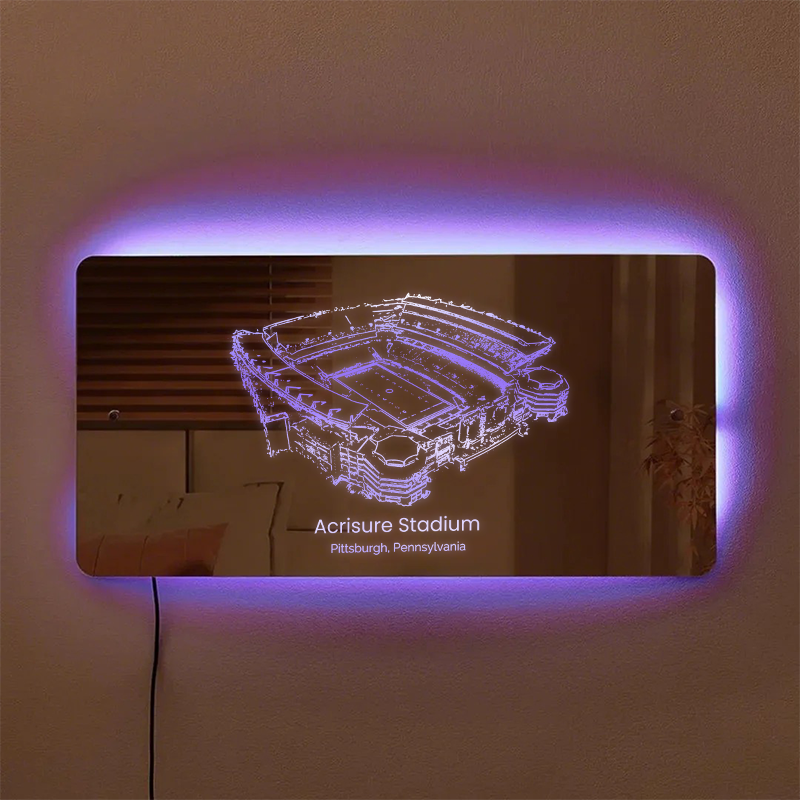 Acrisure Stadium Mirror Light-Gifts For Sports Lovers、Pittsburgh Steelers 、University of Pittsburgh Panthers 