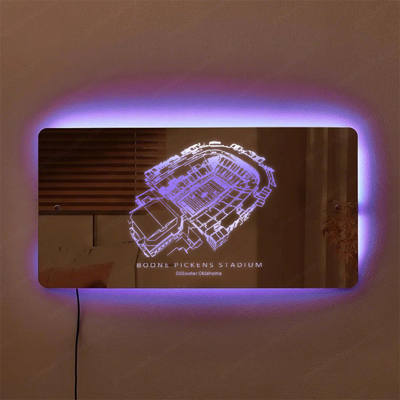 Boone Pickens Family Oklahoma Memorial Stadium Mirror Light-Gifts For Sports Lovers