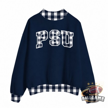 Custom Pennsylvania State Patchwork Fabric College Team Embroidered Mockneck