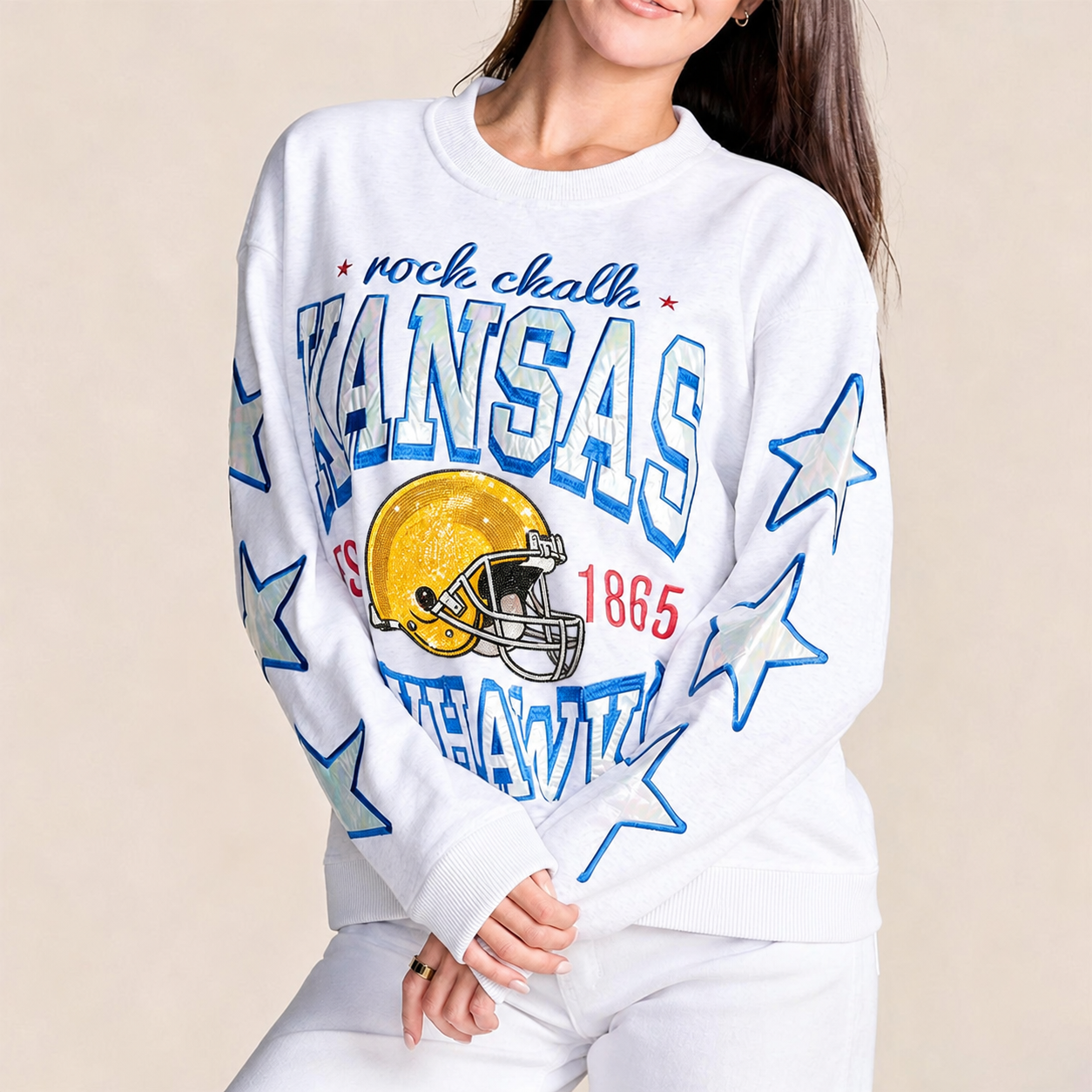 Kansas - College Hometeam Heathered Crewneck