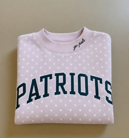 Custom Embroidered Team Name Polka Dot Mockneck  – Stand-up Collar | Game Day Wear