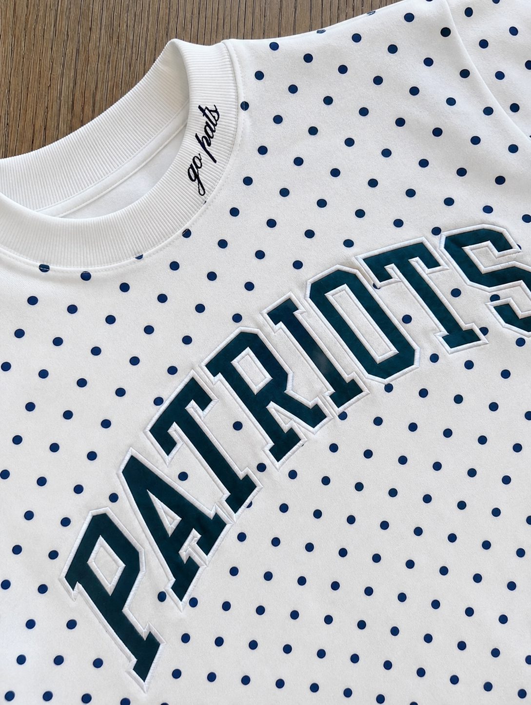 Custom Embroidered Team Name Polka Dot Mockneck  – Stand-up Collar | Game Day Wear