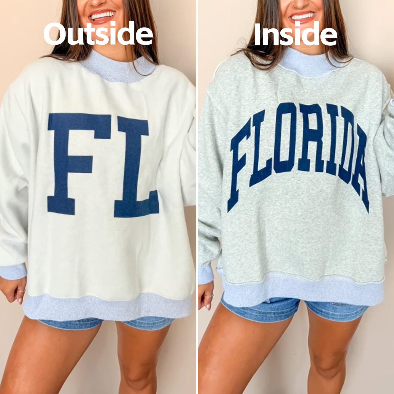 Florida/FL Game Day Mock Neck Reversible Sweatshirt