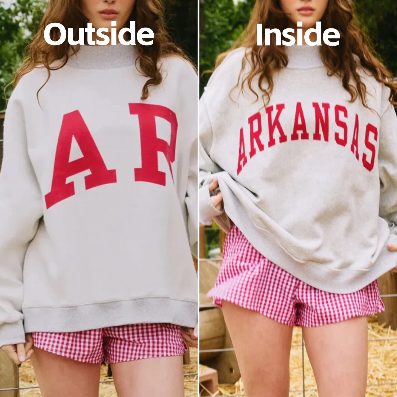 Arkansas/AR Reversible Mockneck