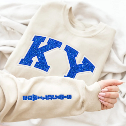 Kentucky Wildcats football Glitter Embroidered Sweatshirt