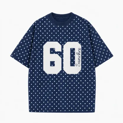 Personalized Player Number Player Name 3D Puff Print Game Day Polka Dot T-shirt, Game Day Wear