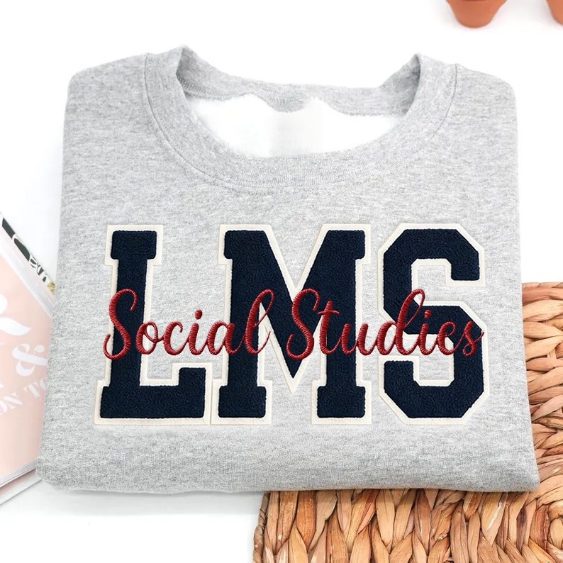 Custom Varsity Letter Patchwork Embroidered Sweatshirt