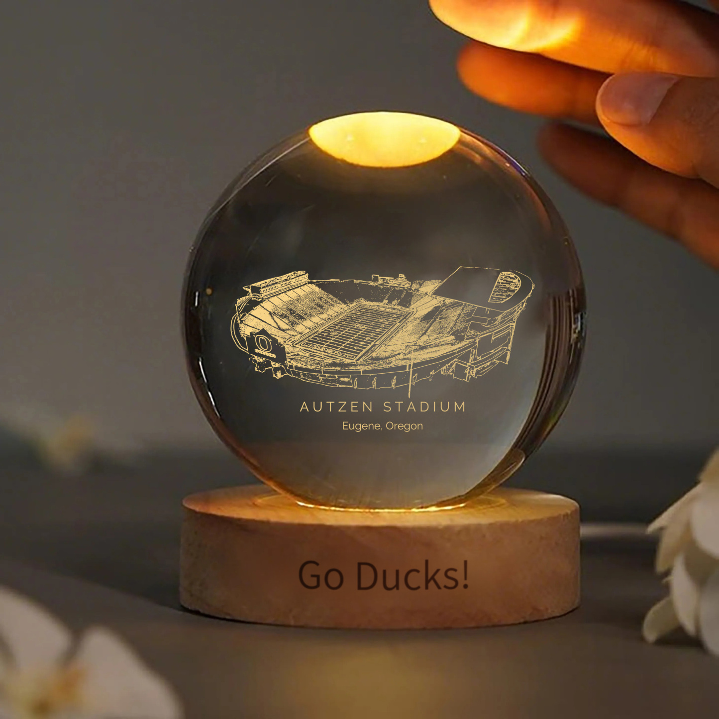 Autzen Stadium 3D Spherical Crystal Ball Lamp