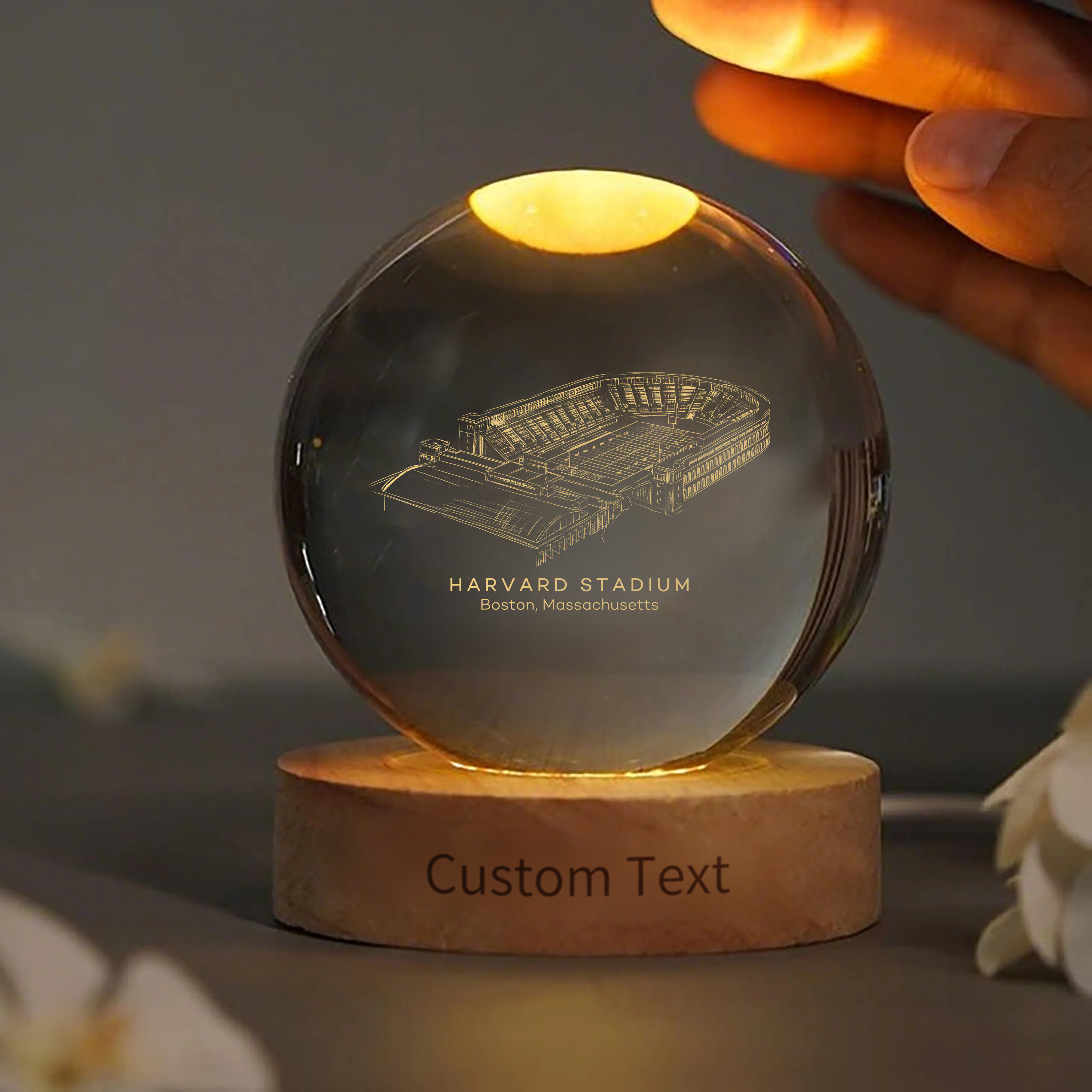 Harvard Stadium 3D Spherical Crystal Ball Lamp