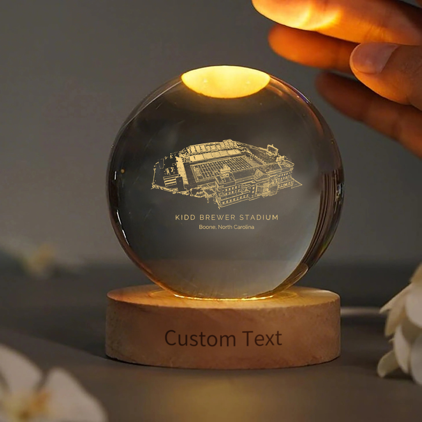Kidd Brewer Stadium 3D Spherical Crystal Ball Lamp