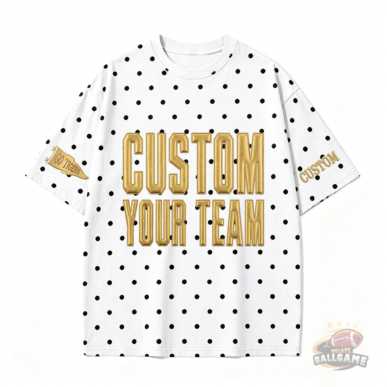 Custom College Team Polka Dot T-Shirt
