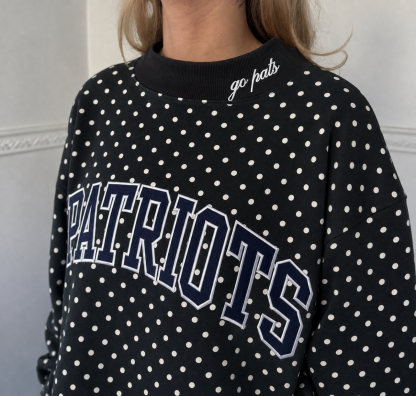 Custom Embroidered Team Name Polka Dot Mockneck  – Stand-up Collar | Game Day Wear