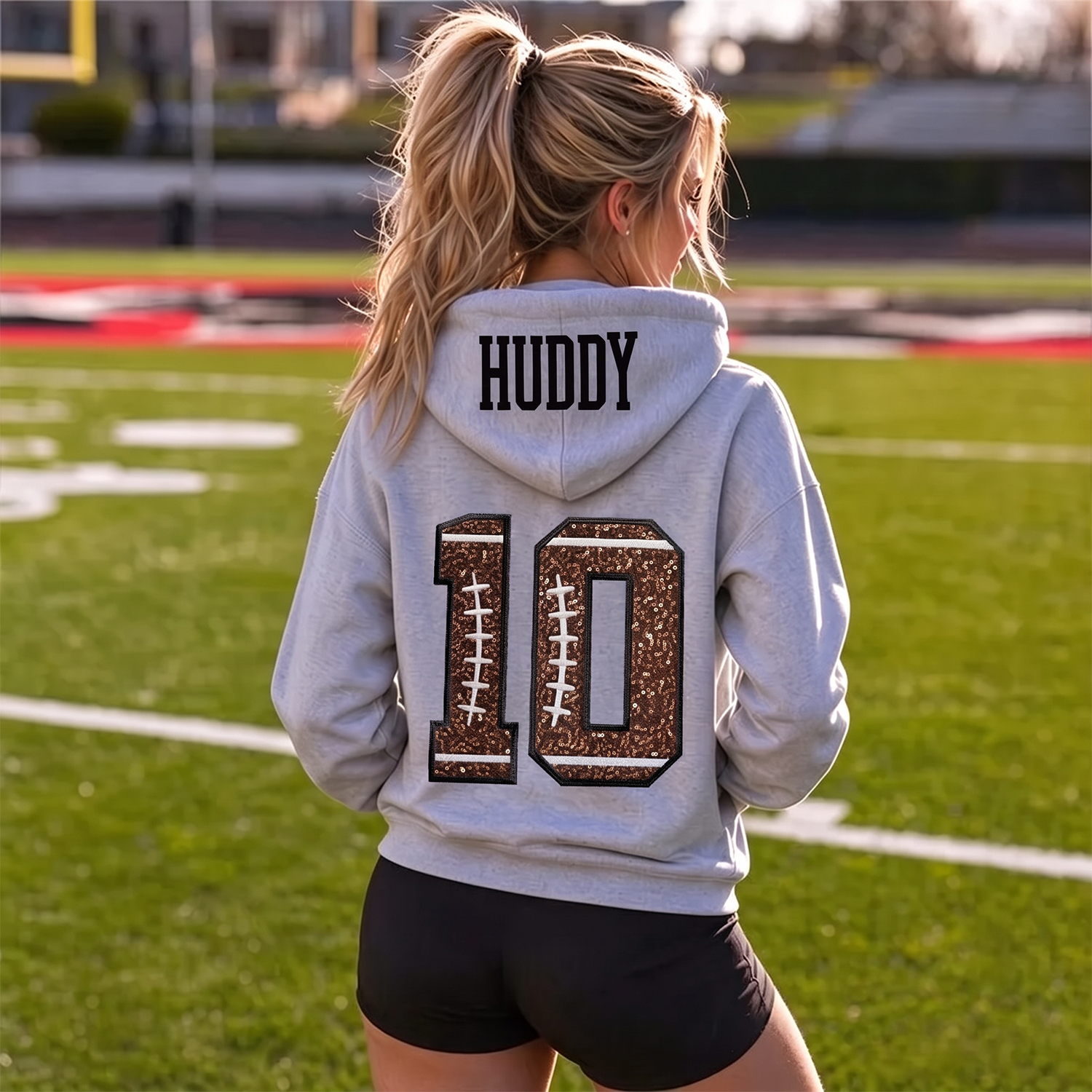 Custom Embroidered Hoodie, Personalized Name Baseball Sequin Number Sports Pullover for Women