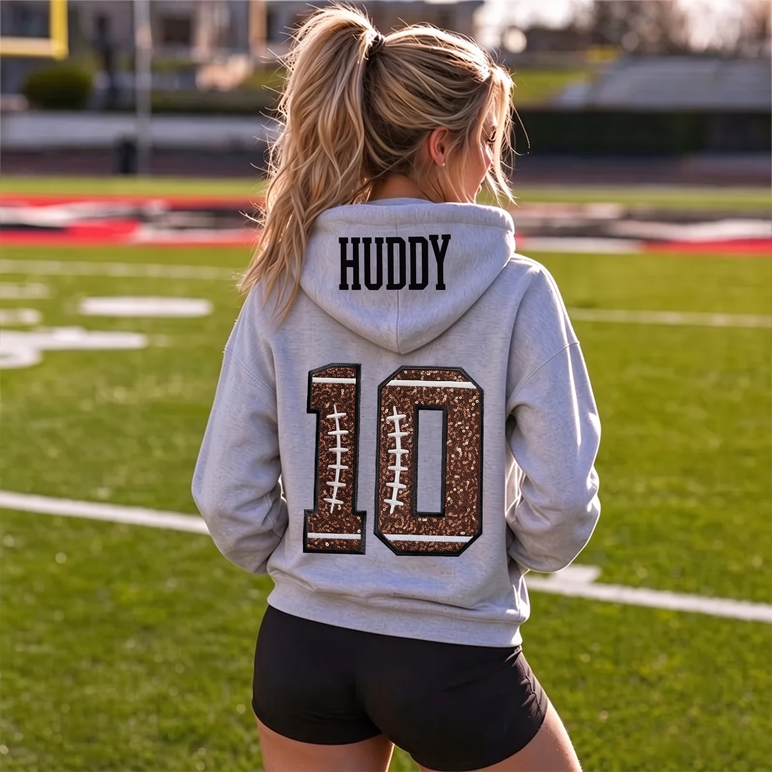 Custom Embroidered Hoodie, Personalized Name Baseball Sequin Number Sports Pullover for Women