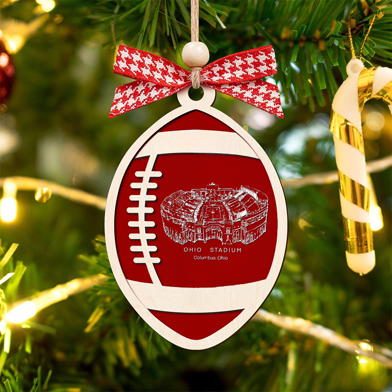 Personalized Ohio Stadium - Ohio State Buckeyes football Christmas Ornament, Christmas Gift for Football Team, Personalized Football Player Gift