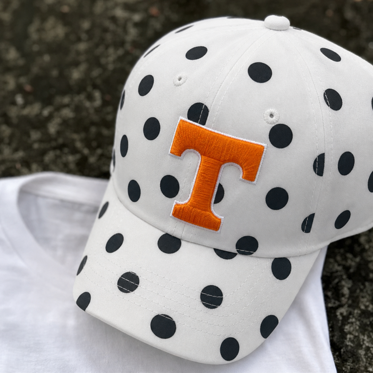 Personalized State Initial Polka Dot Baseball Cap - Custom Letter Game Day Hat | Game Day Wear