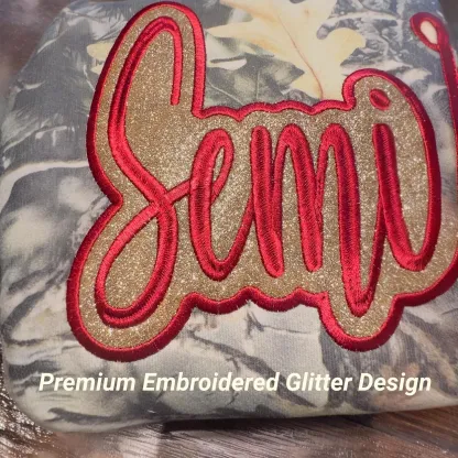 Custom Camo Glitter Team Embroidered Sweatshirt & Tee ＆ Hoodie