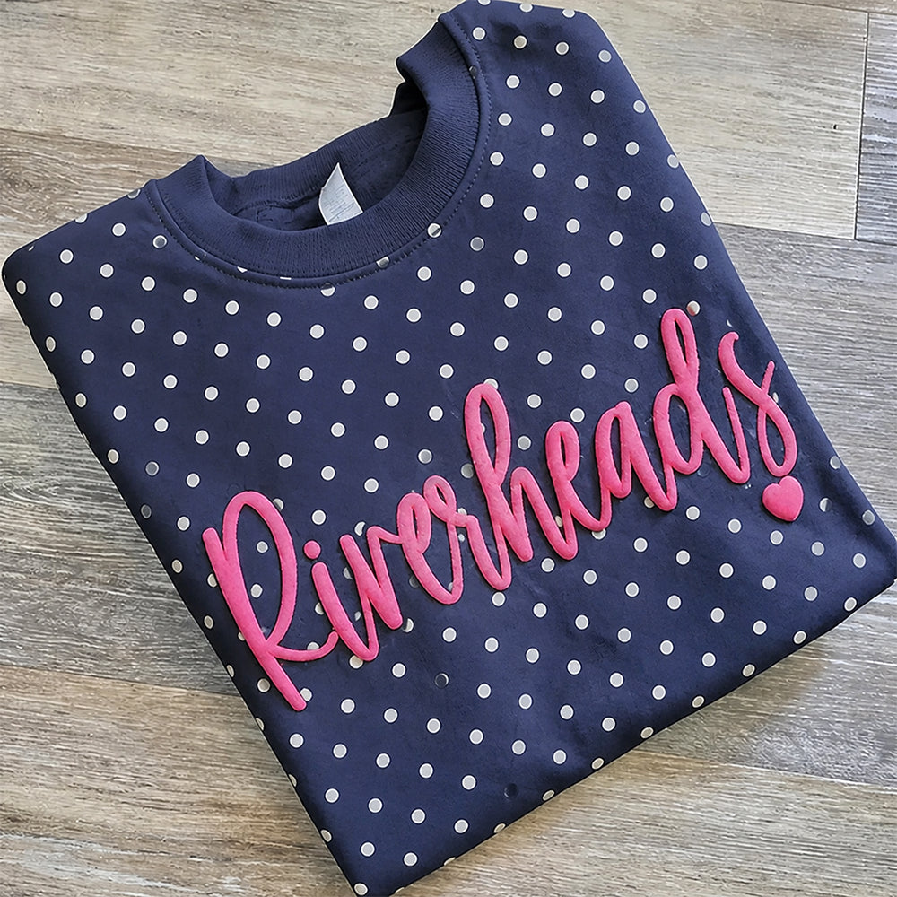 Custom 3D Puff Print Team Polka Dot Sweatshirt | Gifts for Sports Mom | Game Day Wear
