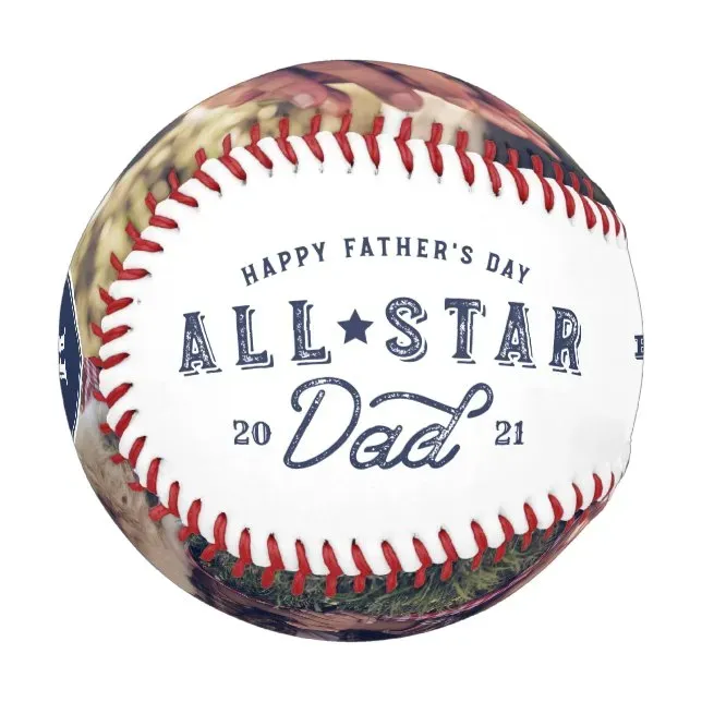 All Star Dad | Happy Father's Day Photo & Monogram Baseball