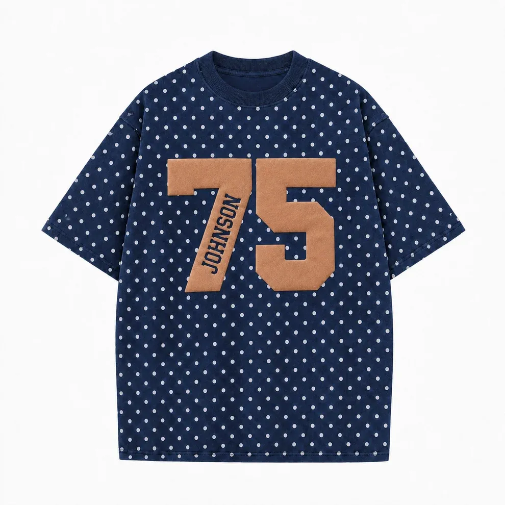 Personalized Player Number Player Name 3D Puff Print Game Day Polka Dot T-shirt, Game Day Wear