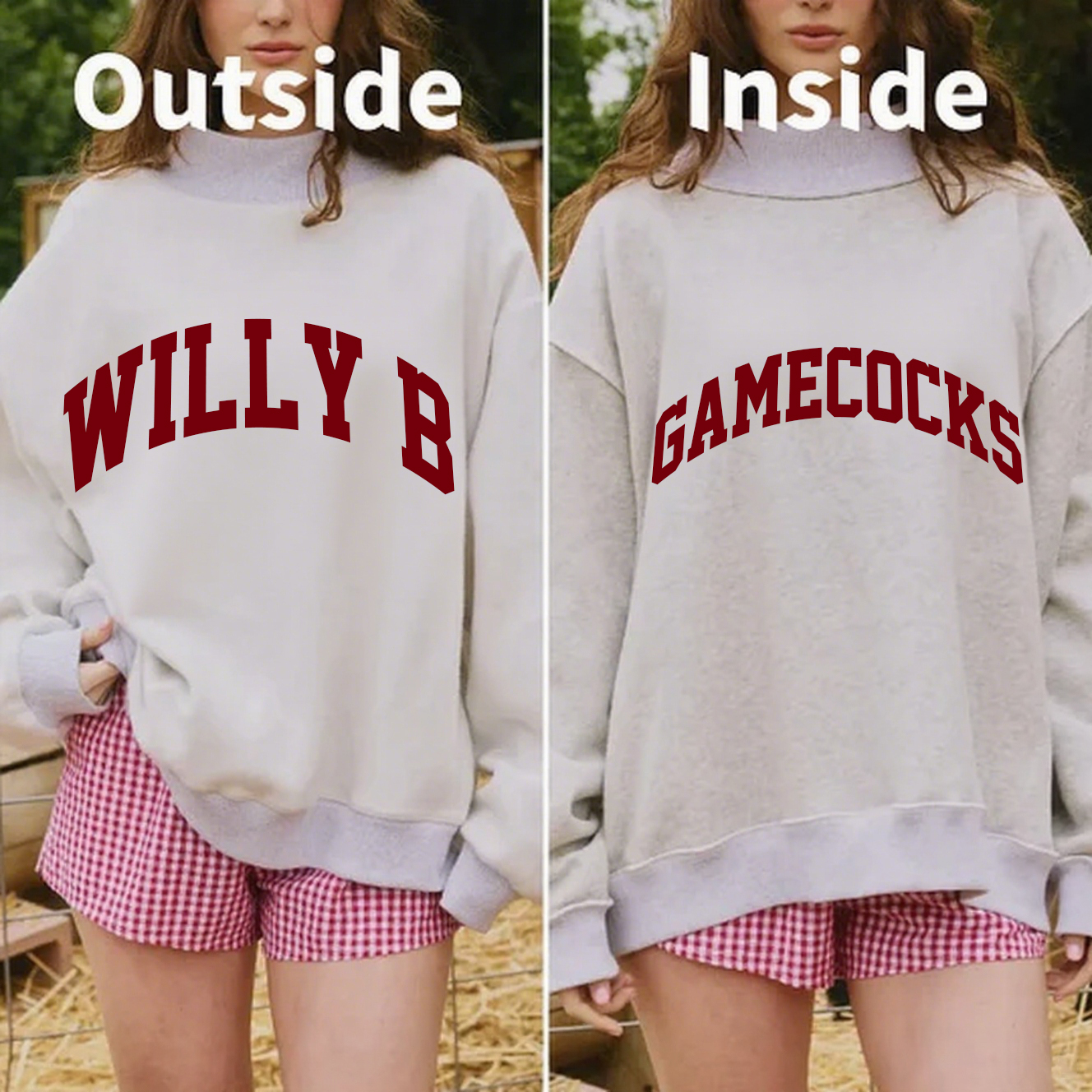 Gamecocks/Willy B Game Day Mock Neck Reversible Sweatshirt